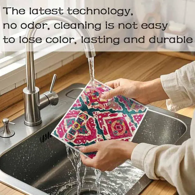Alt view image 3 of 6 - Swedish Dishcloths for Kitchen 6 Pack Cellulose Reusable Cleaning Paper Towels Soft, Quick-Drying, Washable Dish Rags for Kitchen, Counters & More (Pink Stripe)