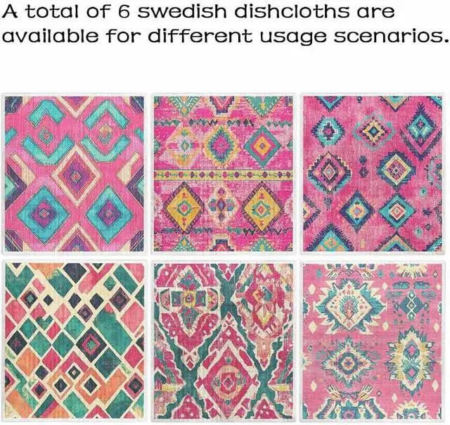 Alt view image 6 of 6 - Swedish Dishcloths for Kitchen 6 Pack Cellulose Reusable Cleaning Paper Towels Soft, Quick-Drying, Washable Dish Rags for Kitchen, Counters & More (Pink Stripe)