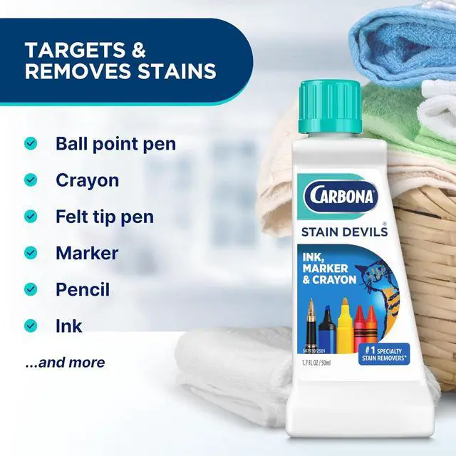 Alt view image 6 of 7 - Carbona Stain Devils® #3 | Ink, Marker & Crayon | Professional Strength Laundry Stain Remover | Multi-Fabric Cleaner | Safe On Skin & Washable Fabrics | 1.7 Fl Oz, 1 Pack