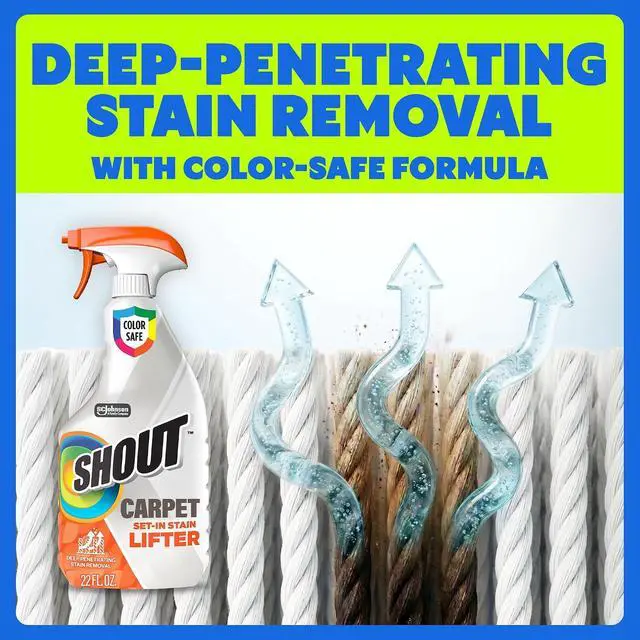 Alt view image 2 of 7 - Shout Carpet Set-In Stain Lifter Spray, Rug & Carpet Cleaner, Color Safe and Fast Acting Spot & Stain Remover, 22 oz Trigger Spray