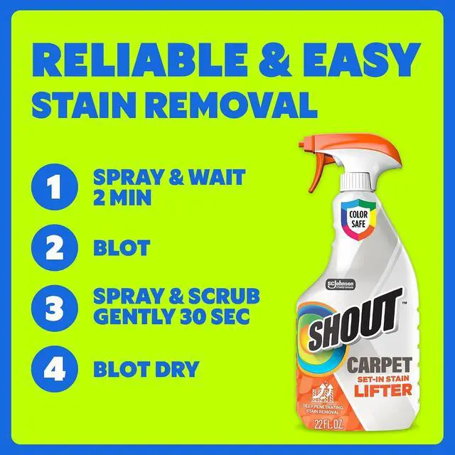 Alt view image 7 of 7 - Shout Carpet Set-In Stain Lifter Spray, Rug & Carpet Cleaner, Color Safe and Fast Acting Spot & Stain Remover, 22 oz Trigger Spray