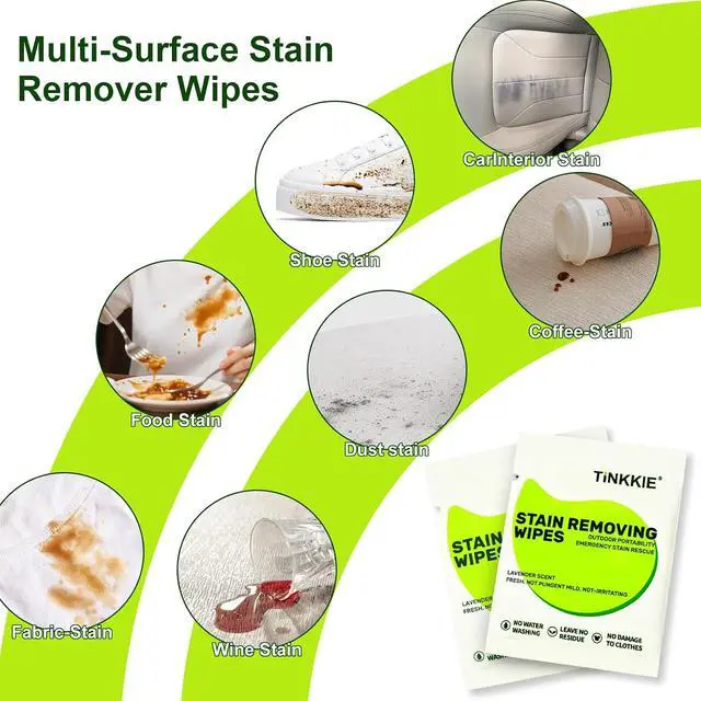 Alt view image 3 of 7 - Stain Remover Wipes for Clothes & Fabric, 26 Pack | Instant Clothing Stain Remover, For Shoes, Shirts & Jackets, Individually Wrapped Portable, For Travel & On-the-Go Cleaning