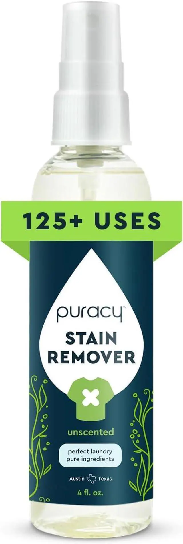 Main image of Puracy Stain Remover, Travel and Laundry Stain Cleaner for Clothes, Baby Essentials, Kids Stains, Oil and Fabric Spot Cleaner, (Stain Remover Spray, 4 fl oz)