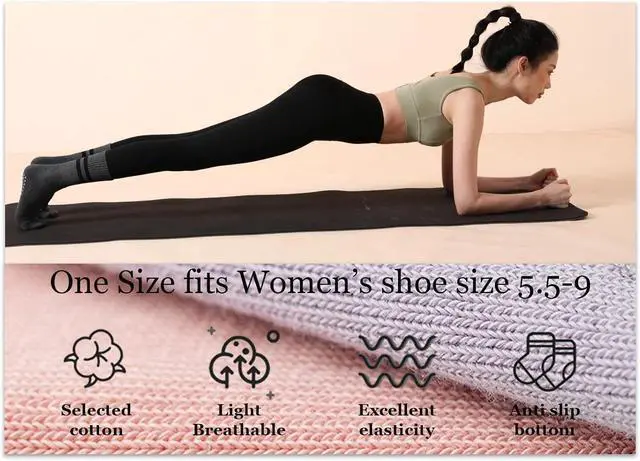 Alt view image 5 of 6 - Flydo Pilates Grip Socks for Women Grippy Yoga Non Slip Long Barre Socks