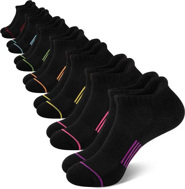 Main image of Heatuff 7 Pairs Womens Ankle Socks Athletic Cushioned Anti-Blister Running Low Cut Socks with Tab