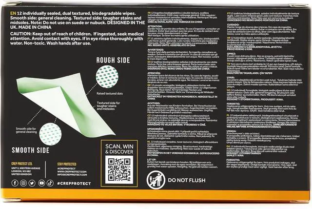 Alt view image 3 of 7 - Crep Protect Shoe Wipes - Biodegradable, Dual-Sided Sneaker Cleaning Wipes for Quick Dirt & Scuff Removal - Individually Wrapped (Pack of 12)