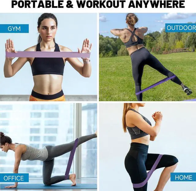 Alt view image 5 of 5 - Resistance Loop Exercise Bands for Working Out, Fitness Elastic Bands, Workout Bands for Home Gym, Stretching, Yoga, Pilates, Physical Therapy (5pcs Set)