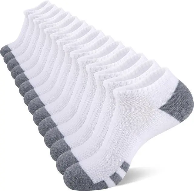 Main image of Heatuff 7 Pairs Mens Cushioned Ankle Socks Low Cut Athletic Breathable Comfort Casual Socks