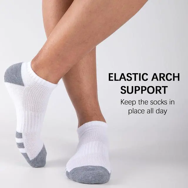 Alt view image 4 of 7 - Heatuff 7 Pairs Mens Cushioned Ankle Socks Low Cut Athletic Breathable Comfort Casual Socks