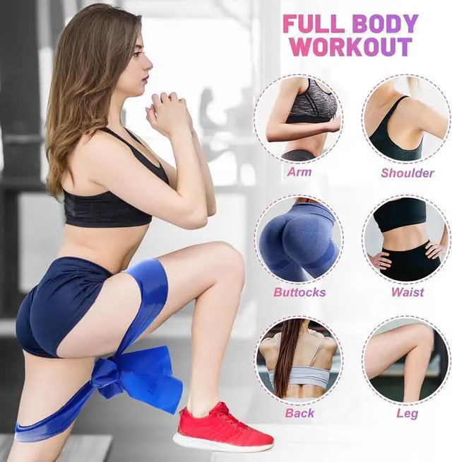 Alt view image 5 of 7 - 5 Pcs Resistance Bands, Professional Exercise Bands Elastic Stretch Bands for Fitness Yoga Pilates Stretching Strength Training, Workout Bands for Women and Men Home Gym