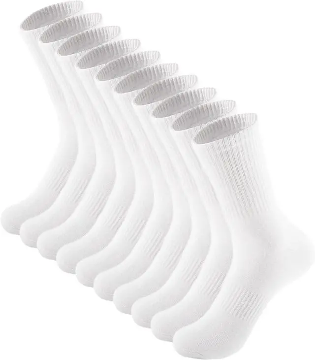 Main image of ACCFOD Womens Crew Socks Thin Cotton Long Casual Workout High Socks 5 Pairs | Arch Support