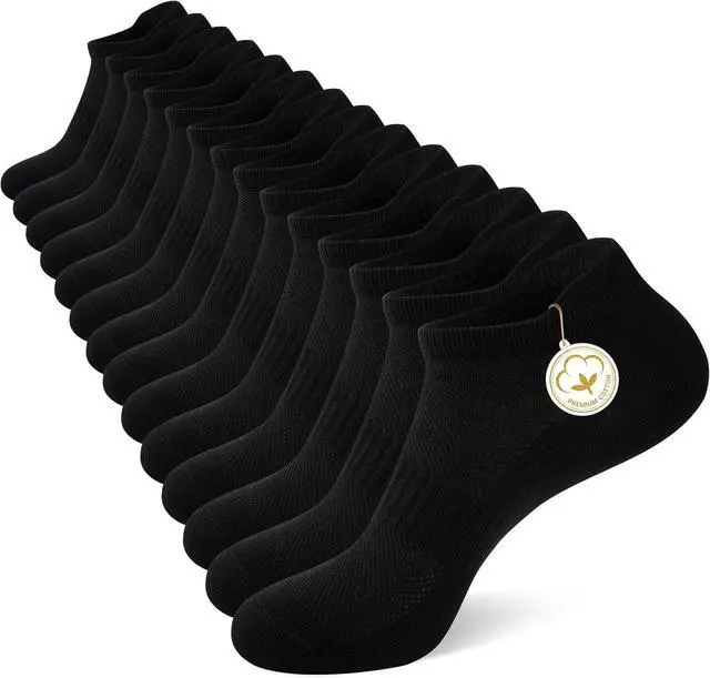 Main image of Heatuff 7 Pairs Mens Ankle Socks Cotton Low Cut Thin Breathable Comfort Casual Socks with Tab