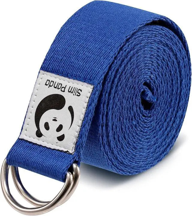 Main image of Slim Panda Yoga Strap for Stretching,Cotton Yoga Strap with Adjustable D-Ring Buckle,Non-Elastic Yoga Belt for Pilates,Gym Workouts,Physical Therapy,Improve Flexibility