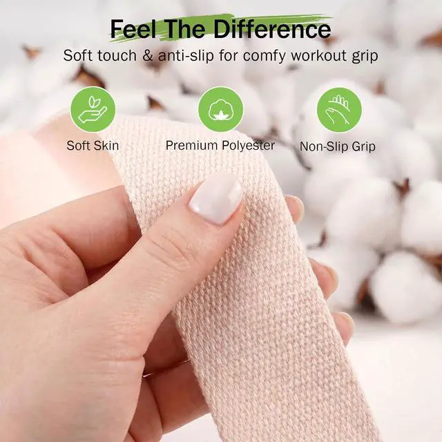 Alt view image 4 of 7 - Slim Panda Yoga Strap for Stretching,Cotton Yoga Strap with Adjustable D-Ring Buckle,Non-Elastic Yoga Belt for Pilates,Gym Workouts,Physical Therapy,Improve Flexibility