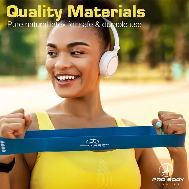 Alt view image 4 of 7 - ProBody Pilates Loop Resistance Bands for Working Out, Set of 5 Exercise Bands Resistance, Workout Bands Resistance for Exercise, Small Physical Therapy Bands, 12" x 2"