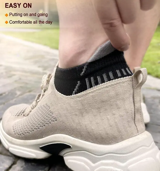 Alt view image 2 of 7 - BULLIANT Men Running Ankle Socks 6Pack-Cushioned Support-Low Cut No Show | Fully Terry Sole | Arch Support | Seamless Toe Closure | Moisture-Wicking Breathable Mesh | Reinforced Heel&Toe