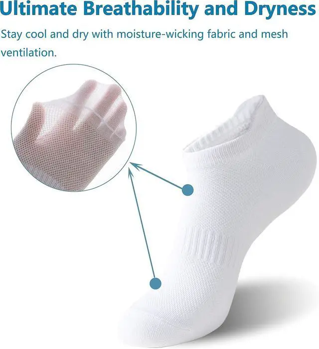 Alt view image 3 of 6 - Womens Ankle Socks Athletic Cotton Running Low Cut Socks with Tab 6 Pairs