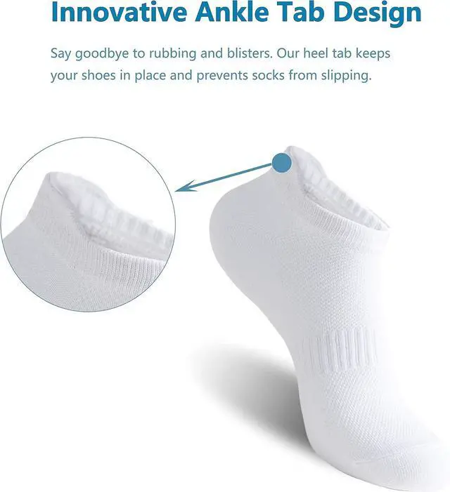 Alt view image 4 of 6 - Womens Ankle Socks Athletic Cotton Running Low Cut Socks with Tab 6 Pairs