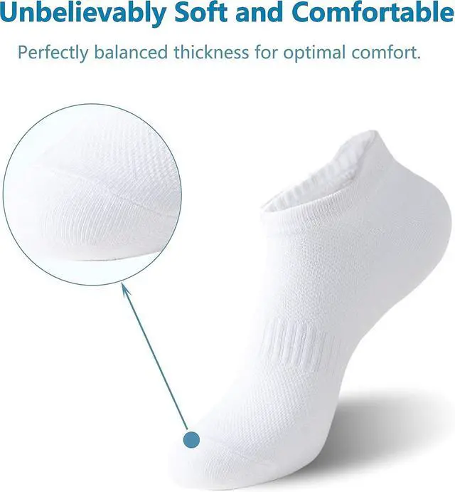 Alt view image 6 of 6 - Womens Ankle Socks Athletic Cotton Running Low Cut Socks with Tab 6 Pairs