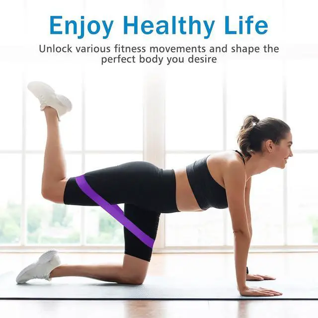 Alt view image 3 of 7 - Resistance Bands Set for Home Fitness, Stretching, Strength Training, Physical Therapy, Elastic Workout Exercise Bands, Pilates Yoga Physical Therapy, Leg Glute Arm Exercise Kit