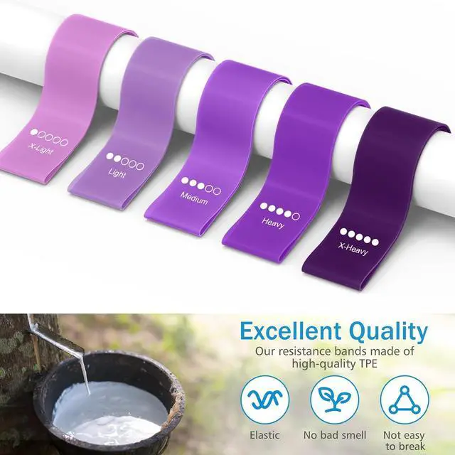 Alt view image 4 of 7 - Resistance Bands Set for Home Fitness, Stretching, Strength Training, Physical Therapy, Elastic Workout Exercise Bands, Pilates Yoga Physical Therapy, Leg Glute Arm Exercise Kit