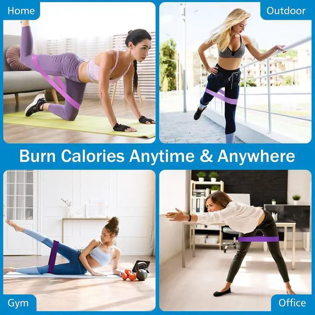 Alt view image 5 of 7 - Resistance Bands Set for Home Fitness, Stretching, Strength Training, Physical Therapy, Elastic Workout Exercise Bands, Pilates Yoga Physical Therapy, Leg Glute Arm Exercise Kit