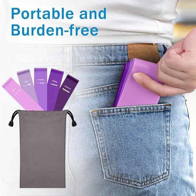 Alt view image 6 of 7 - Resistance Bands Set for Home Fitness, Stretching, Strength Training, Physical Therapy, Elastic Workout Exercise Bands, Pilates Yoga Physical Therapy, Leg Glute Arm Exercise Kit