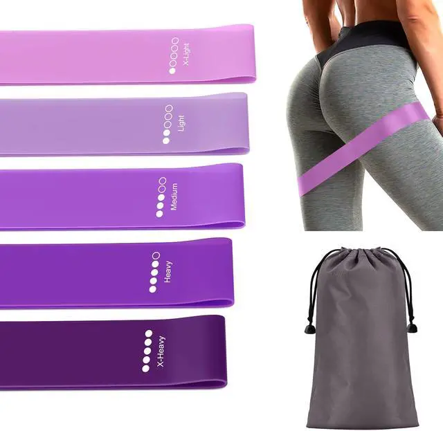 Alt view image 7 of 7 - Resistance Bands Set for Home Fitness, Stretching, Strength Training, Physical Therapy, Elastic Workout Exercise Bands, Pilates Yoga Physical Therapy, Leg Glute Arm Exercise Kit