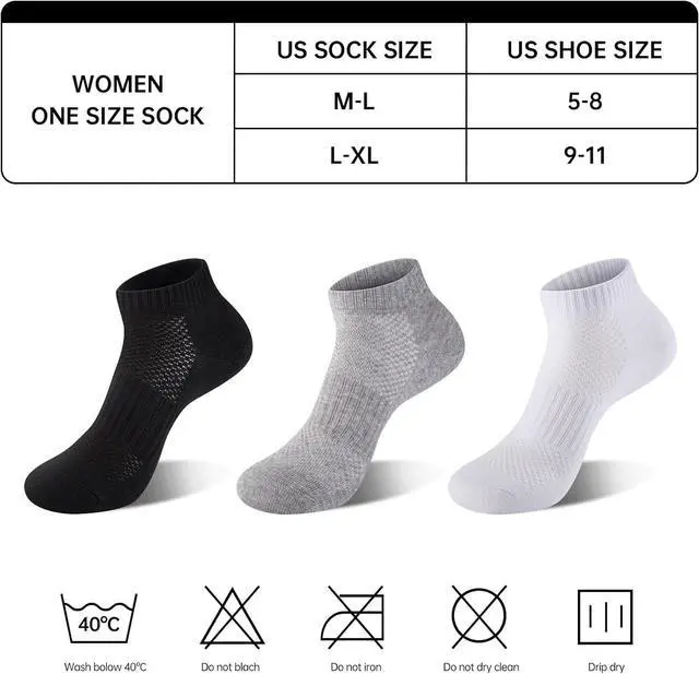 Alt view image 3 of 7 - Womens Cotton Ankel Socks, Athletic Performance Running Moisture Wicking Breathable socks