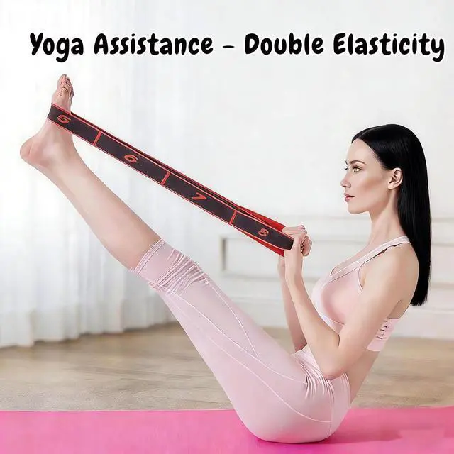 Alt view image 2 of 7 - 2Pcs Numbered Resistance Bands(Red&Purple for Yoga | Resistance Bands with Handles for Arms,Adjustable Bands for Full Body Stretching Shaping(Red&Purple