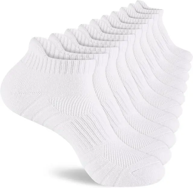 Main image of Monxiery Mens Cotton Cushioned Ankle Socks, Athletic Performance Running Moisture Wicking Breathable socks