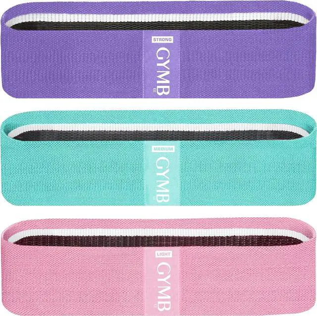 Main image of Gymbee Premium Resistance Bands for Working Out - Exercise Bands to Workout Glutes, Thighs & Legs - No Slip Cloth Booty Bands for Gym & Home Fitness, Yoga, Strength & Pilates for Men/Women - 3 Levels