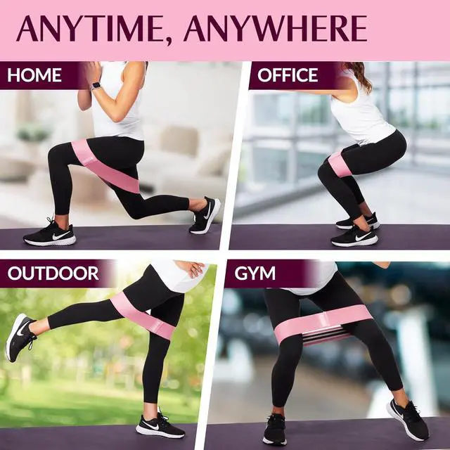 Alt view image 5 of 6 - Gymbee Premium Resistance Bands for Working Out - Exercise Bands to Workout Glutes, Thighs & Legs - No Slip Cloth Booty Bands for Gym & Home Fitness, Yoga, Strength & Pilates for Men/Women - 3 Levels
