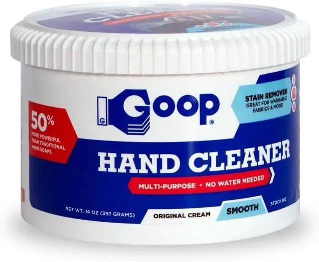 Main image of GOOP Multi-Purpose Hand Cleaner- Waterless Hand Degreaser, Laundry Stain Remover - NonToxic and Biodegradable Cleaner Remove Dirt, Oil, Paint, Ink, and Clothes Stains Original, 14oz Pack of 1