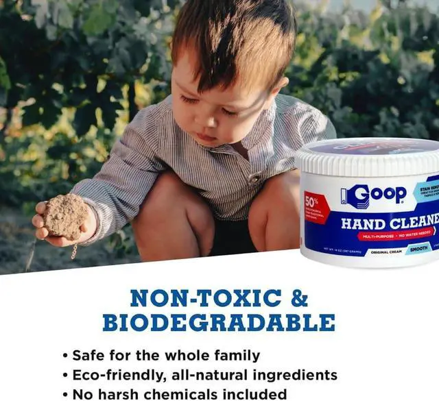 Alt view image 5 of 7 - GOOP Multi-Purpose Hand Cleaner- Waterless Hand Degreaser, Laundry Stain Remover - NonToxic and Biodegradable Cleaner Remove Dirt, Oil, Paint, Ink, and Clothes Stains Original, 14oz Pack of 1