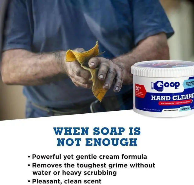 Alt view image 6 of 7 - GOOP Multi-Purpose Hand Cleaner- Waterless Hand Degreaser, Laundry Stain Remover - NonToxic and Biodegradable Cleaner Remove Dirt, Oil, Paint, Ink, and Clothes Stains Original, 14oz Pack of 1