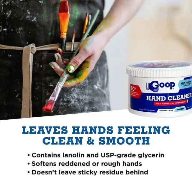Alt view image 4 of 7 - GOOP Multi-Purpose Hand Cleaner- Waterless Hand Degreaser, Laundry Stain Remover - NonToxic and Biodegradable Cleaner Remove Dirt, Oil, Paint, Ink, and Clothes Stains Original, 14oz Pack of 1
