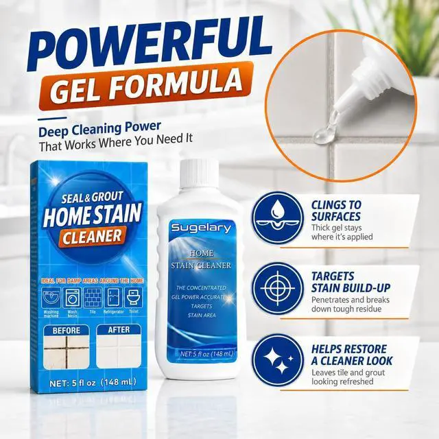 Alt view image 3 of 7 - Sugelary Mold Stain Cleaning Gel, 5 Fl oz All-Purpose Household Cleaner Gel for Front Loader Seal, Bathroom Grout, Sink, Shower, Caulk, Washing Machine Cleaning Solution