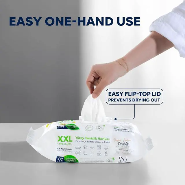 Alt view image 7 of 7 - PAPILION Multi-Surface Cleaning Wipes, White Soap Scent, Removes Dirt & Stains, Paraben & SLS-Free, Surface-Safe Formula for Everyday Home, Kitchen & Office Cleaning, Flip-Top Pack, 100 Count