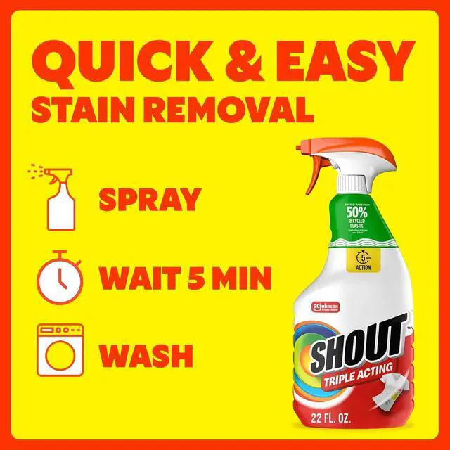 Alt view image 6 of 7 - Shout Active Enzyme Laundry Stain Remover Spray, Triple-Acting Formula Clings, Penetrates, and Lifts 100+ Types of Everyday Stains - Prewash Spray 22oz