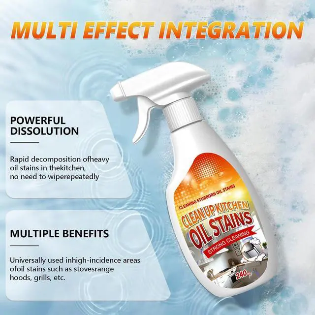 Alt view image 2 of 6 - New Upgrade Kitchen Cleaner, Clean Up Kitchen Oil Stains Spray, Multi-purpose Oils Stain Cleaner, Clean Up Kitchens Oil Stains(240ml/8.45oz)