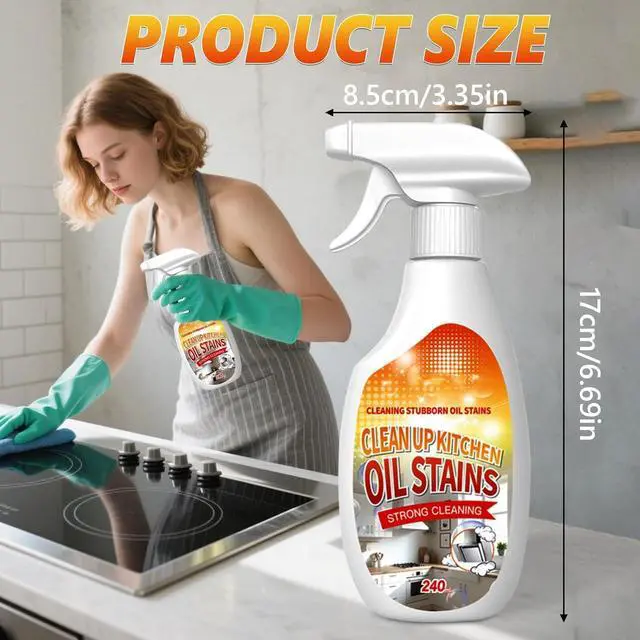 Alt view image 5 of 6 - New Upgrade Kitchen Cleaner, Clean Up Kitchen Oil Stains Spray, Multi-purpose Oils Stain Cleaner, Clean Up Kitchens Oil Stains(240ml/8.45oz)