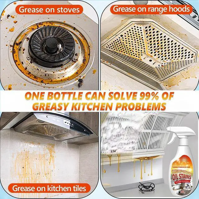 Alt view image 6 of 6 - New Upgrade Kitchen Cleaner, Clean Up Kitchen Oil Stains Spray, Multi-purpose Oils Stain Cleaner, Clean Up Kitchens Oil Stains(240ml/8.45oz)