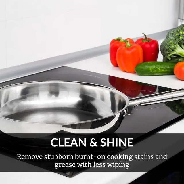 Alt view image 3 of 7 - HOPE'S Cooktop Cleaning Cream, Fast Acting No-Rinse Cooktop Cleaner for Glass Ceramic Cooktops and Stoves, Removes Burnt-on Stains, 10 Oz Net Weight (8 Fl Oz), Pack of 1