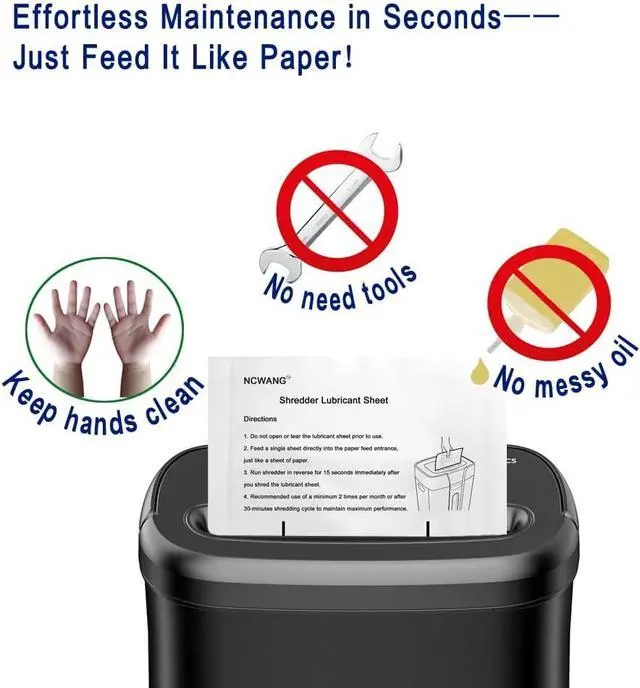Alt view image 2 of 6 - 12PACK Paper Shredder Lubricant Sheets with Shredder Oil for Shredder Lubricant for Blades Sharpening, Reduce Paper Jam and dust