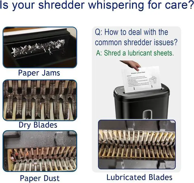 Alt view image 4 of 6 - 12PACK Paper Shredder Lubricant Sheets with Shredder Oil for Shredder Lubricant for Blades Sharpening, Reduce Paper Jam and dust