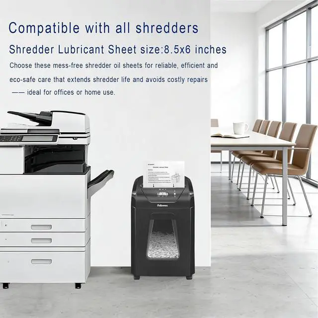 Alt view image 5 of 6 - 12PACK Paper Shredder Lubricant Sheets with Shredder Oil for Shredder Lubricant for Blades Sharpening, Reduce Paper Jam and dust