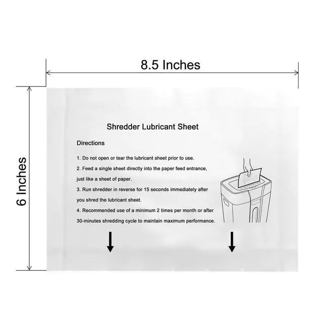 Alt view image 6 of 6 - 12PACK Paper Shredder Lubricant Sheets with Shredder Oil for Shredder Lubricant for Blades Sharpening, Reduce Paper Jam and dust