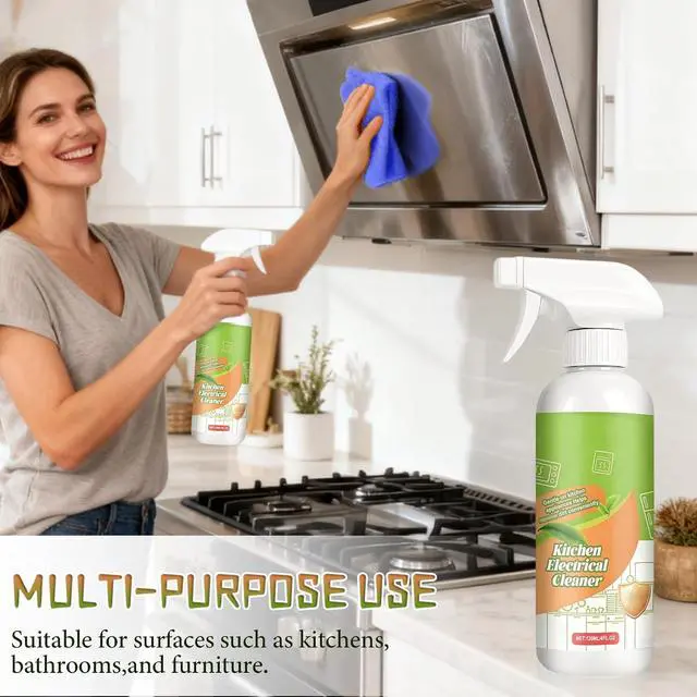 Alt view image 5 of 7 - 2PCS Kitchen Cleaner Remover Spray,Multifunctional Kitchen Appliance Cleaner,Kitchen Enzyme Cleaner,For Cooktop,Stove,Oven,Microwave & Oil Stains