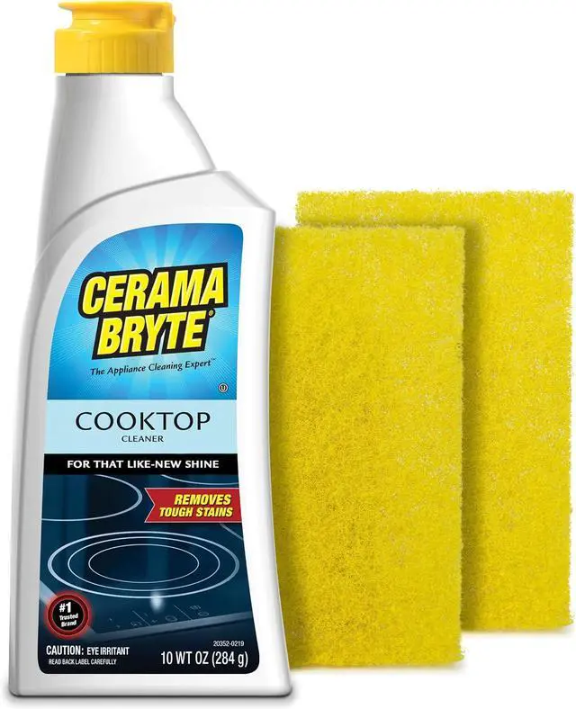 Main image of Cerama Bryte Combo Kit Pads & Removes Tough Stains Cooktop and Stove Top Cleaner for Glass - Ceramic Surfaces, 10 Ounces